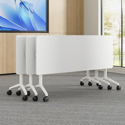Okeysen Conference Room Table 6 Pack, Modern Folding Training Tables with Flip Top, Mobile Table with Four Locking Wheels, Executive Desk for Meeting Room, Office, Classroom 59.06”x23.62”x29.53”
