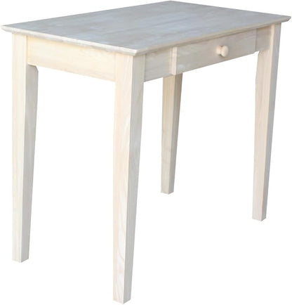 Unfinished Solid Parawood Writing Table 36"W x 20"D x 30"H, Eco-Friendly Home Office Desk with Drawer, Paint or Stain It Your Way, Reception Desk, School Desk, Office Furniture for Small Spaces
