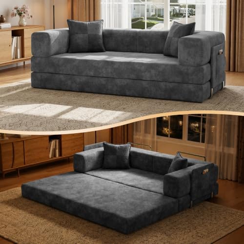 MoonSpeak 79" Convertible Sofa Bed, Boneless Couch for Living Room.