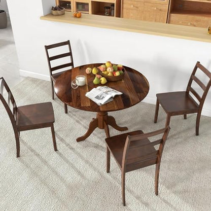 Giantex 39-Inches Round Rubber Wood Dining Table for 4