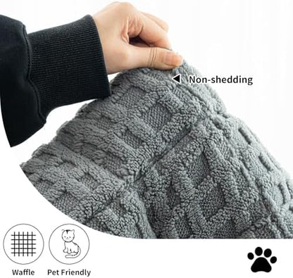 Dog Couch Cover, Couch Cover for Dogs Washable, Funny Fuzzy Plush Sofa Covers, Non Slip Dog Covers for Couches and Sofas, Sofa Pad Furniture Protector for L Shaped(Dark Grey, 27.5"x 82.7")