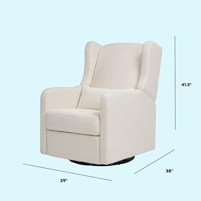 Carter's by Davinci Arlo Recliner and Swivel Glider in Ivory Boucle, Greenguard Gold Certified