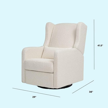 Carter's by Davinci Arlo Recliner and Swivel Glider in Ivory Boucle, Greenguard Gold Certified