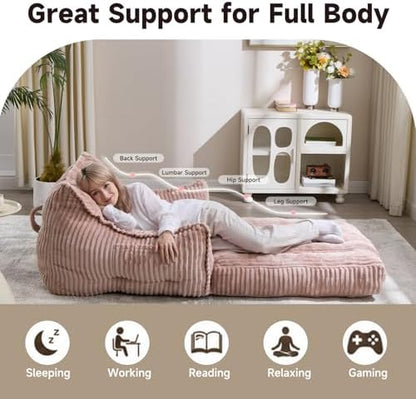 2 in 1 Folding Sofa Bed, Pink