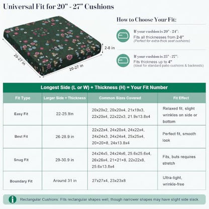8Pcs Patio Cushion Covers Stretch Outdoor Furniture Protector Slipcovers