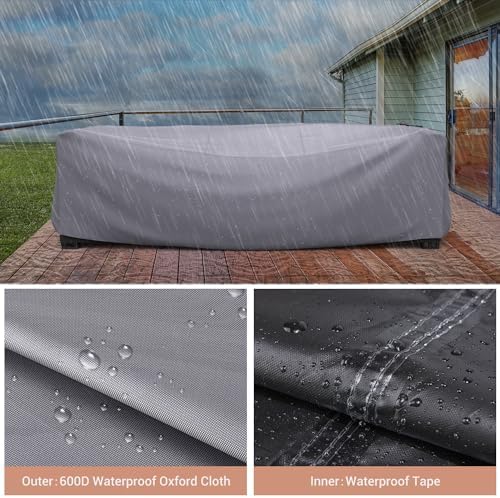Outdoor Patio Furniture Covers Waterproof 98"Lx78"Wx30"H Grey