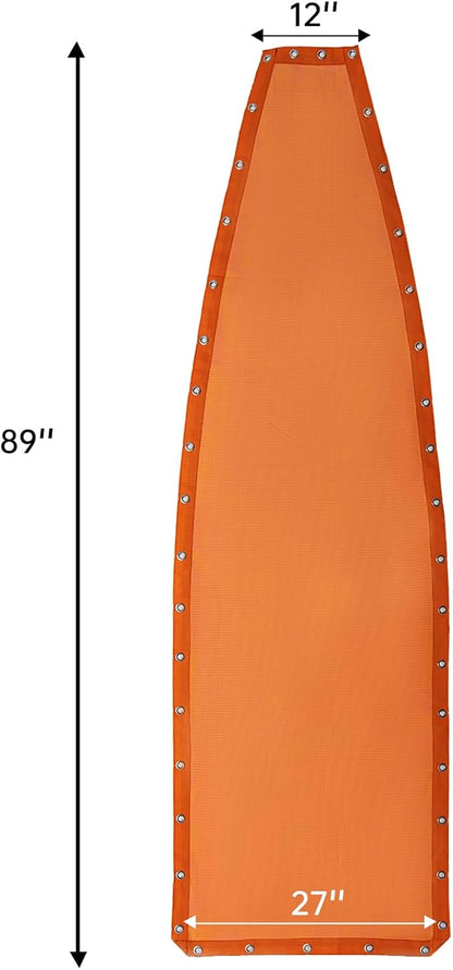 Replacement Reinforced Mesh and Durable Rope Set for Hanging Lounge Chair Chaise Lounger, Comes with a Hanging Storage Bag (Mesh and Rope ONLY, Orange)