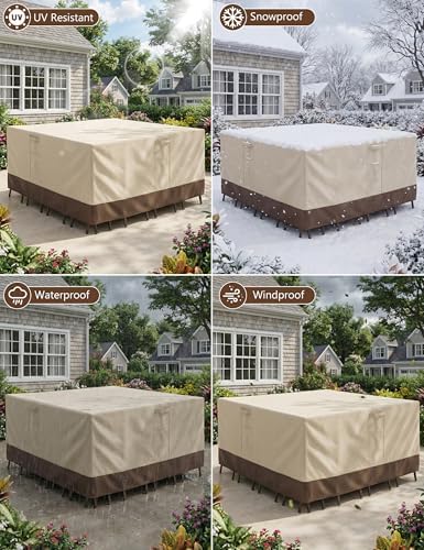 Vailge Patio Outdoor Furniture Covers Waterproof,Square Outdoor Table Cover