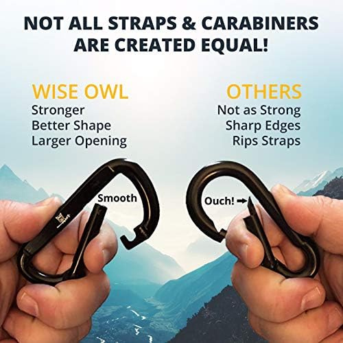 Wise Owl Outfitters Hammock Straps for Trees – 10ft Heavy-Duty Tree Hanging Kit with Carabiners, 38 Loops & Hooks – Essential Hammock Accessories for Camping