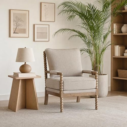 DUHOME Linen Fabric Spindle Accent Chairs Set of 2,Living Room Chairs