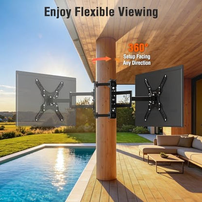 Outdoor Pillar TV Mount Waterproof for 26"-60" TVs, No Drill for Gazebo
