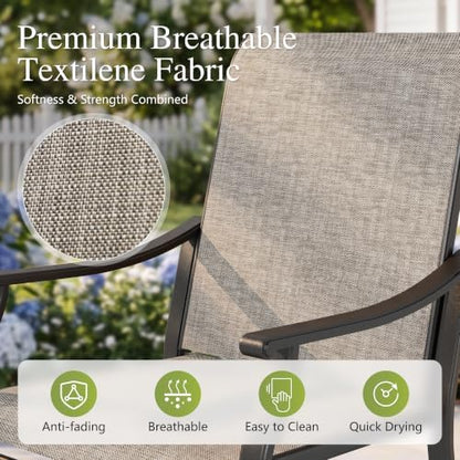 Sophia & William Patio Dining Set for 6 w/Wood-Like Metal Table