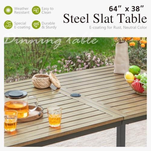 Sophia & William Patio Dining Set for 6 w/Wood-Like Metal Table
