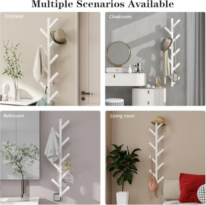Vlush Wall-Mounted Coat Racks, 2 Pack 9 Hooks, White Coat hooks
