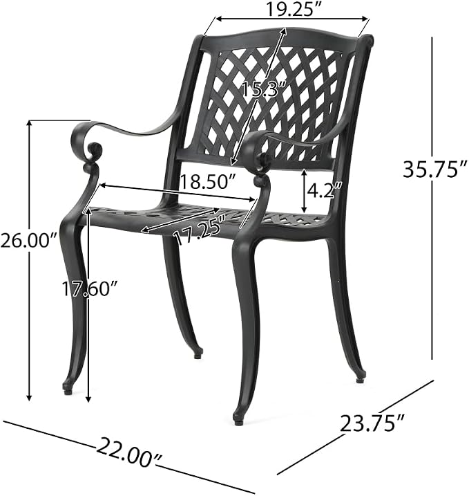 Patio Dining Set, Olmsted 5-Piece Outdoor Garden Table and Chairs Set Dining Furniture for Backyard Porch Deck Lawn Patio Seating Area