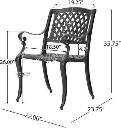 Patio Dining Set, Olmsted 5-Piece Outdoor Garden Table and Chairs Set Dining Furniture for Backyard Porch Deck Lawn Patio Seating Area