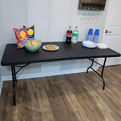 Lavish Home Indoor & Outdoor Portable Folding Table, Black, 6ft