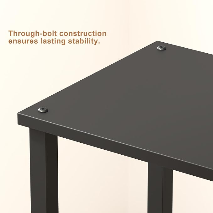 TUTOTAK End Table, Set of 2, Side Table, Nightstand, 2-Tier Storage Shelf, Sofa Table for Small Space, Living Room, Bed Room TB01BK035