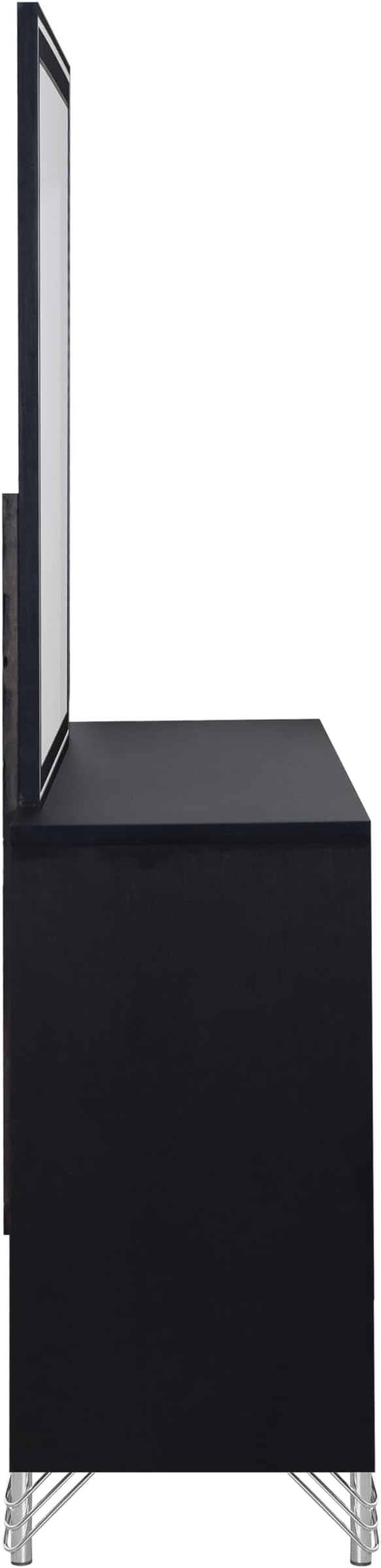 New Classic Furniture Ava 2-Piece Wood Dresser and Mirror Set, Ebony Black