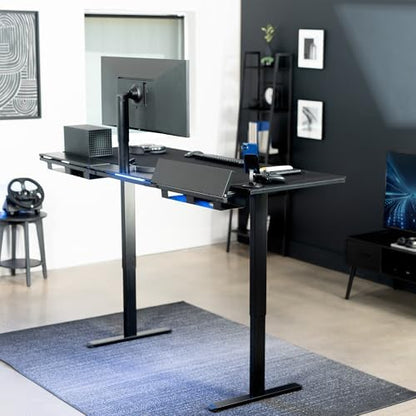 VIVO Electric Standing Desk, Smooth 3-Piece Top 71" x 30" Black Top