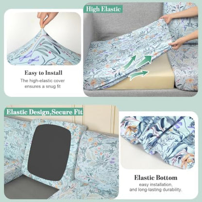 14Pcs Patio Cushion Covers Stretch Outdoor Furniture Protector Slipcovers