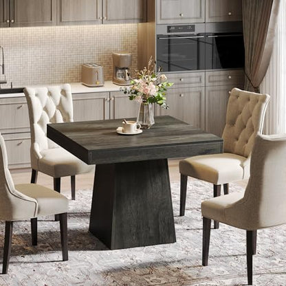 Tribesigns Square Dining Table for 4, 31.5" Farmhouse Small Kitchen Table