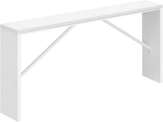 MAHANCRIS Console Table, 62.2" Long Sofa Table Behind Couch, Narrow Entryway Table, Farmhouse Dining Table with Angled Metal Frame, Industrial Console Table for Entryway, White CTWT15801