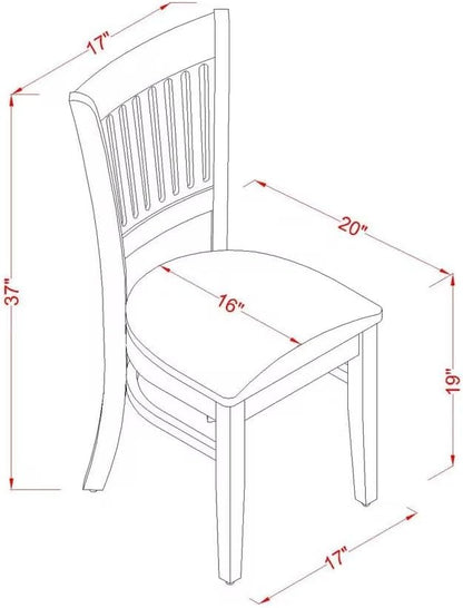 East West Furniture VAC-OAK-C Vancouver Dining Chairs - Linen Fabric Upholstered Wood Chairs, Set of 2, Oak