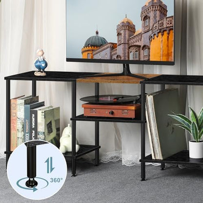 TV Stands for Living Room Black 50 inch TV Stand with Power Outlet