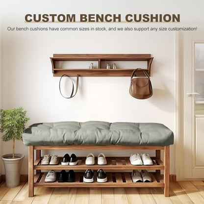 Bench Cushions for Indoor Furniture,27x12x4 in,Medium Grey.