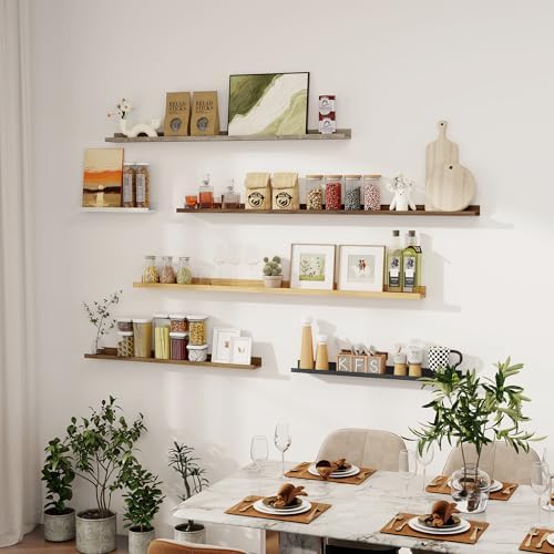 30 Inch Floating Shelves, White Picture Ledge Shelf Set of 2