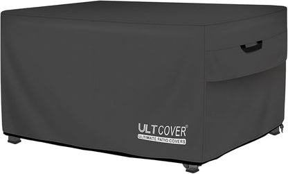 ULTCOVER Rectangular Gas Fire Pit Table Cover 42x24 inch Waterproof Heavy Duty Firepit Cover, Black