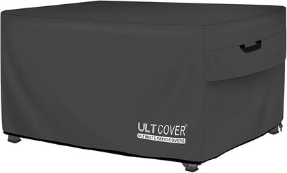 ULTCOVER Rectangular Gas Fire Pit Table Cover 57x22 inch Waterproof Heavy Duty Firepit Cover, Black