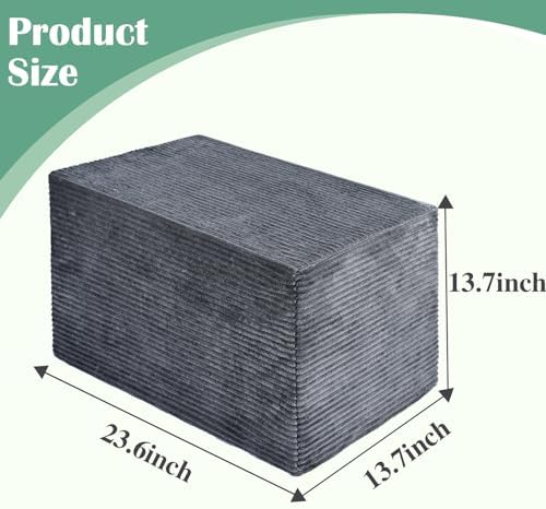 Rectangular Pouf Ottoman Soft Furry Corduroy Foot Rest for Chair