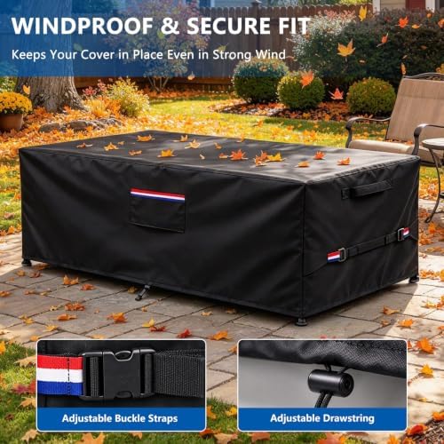 Outdoor Rectangular Fire Pit Cover for 56 Inch Firepit Table,56"Lx27"Wx15"H