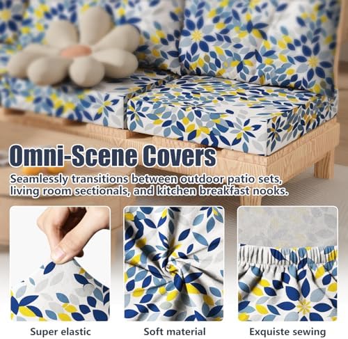 8Pcs Outdoor Cushion Covers, Stretch Patio Furniture Couch Chair Slipcovers