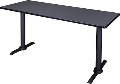 Romig Pillar 60 x 24 in. Steel T-Base Training Seminar Table- Grey