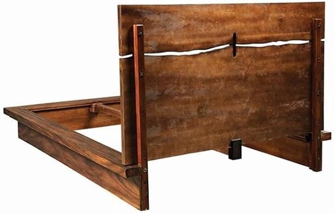 MAKLAINE Modern 5-Piece Wood Queen Bedroom Set, Smokey Walnut Finish, Includes Platform Bed, Nightstand, Dresser, Mirror, Chest, Mahogany Wood with Trembesi and Walnut Veneer, Felt-Lined Drawers, USB