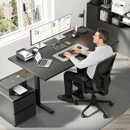 Klicelor 55x28" Deep Electric Height Adjustable Standing Desk, Black
