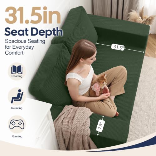 COMAX Futon Sofa Bed, Convertible Sofa Bed, Folding Boneless Couches