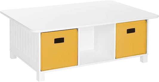 RiverRidge Home RiverRidge Activity Table, White with Golden Yellow Bins