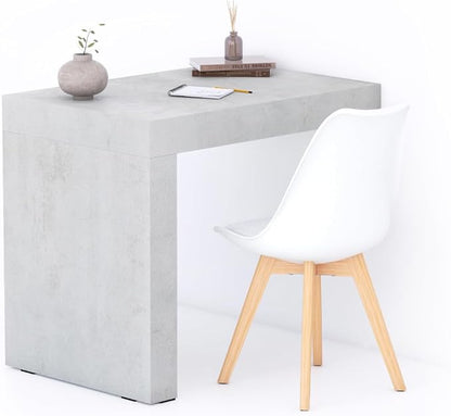 Mobili Fiver, Evolution Desk 35.4 x 23.6 in, Concrete Effect, Grey with One Leg, Made in Italy