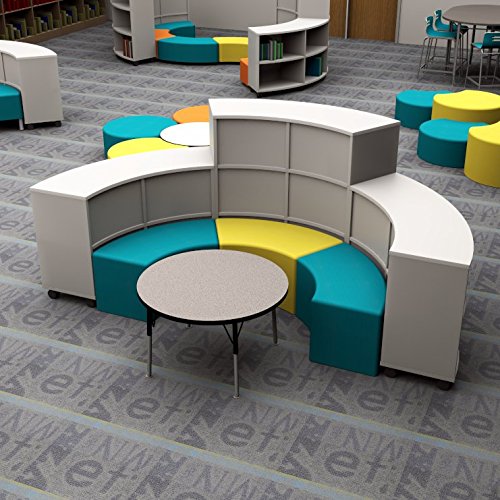 Norwood Commercial Furniture Adjustable Height Classroom Activity Table for Kids & Adults, Round Activity Table for School and Home, 30" L x 30" W x 30" H, Gray