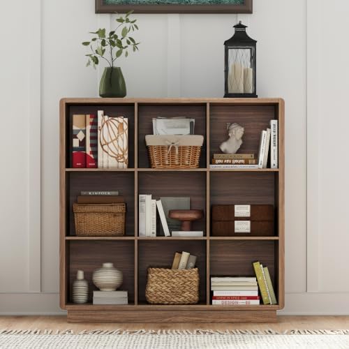 ChooChoo 9 Cube Storage Organizer, Wooden Bookcase with Storage, 43 Inch
