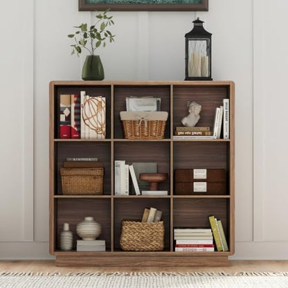 ChooChoo 9 Cube Storage Organizer, Wooden Bookcase with Storage, 43 Inch