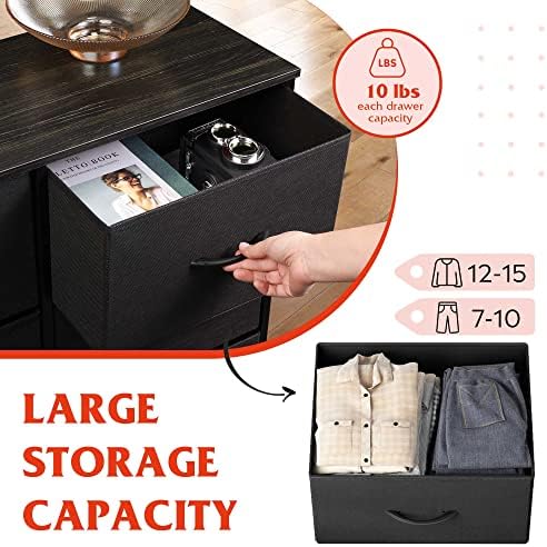 WLIVE Tall Dresser for Bedroom with 10 Drawers, Black