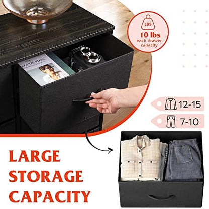 WLIVE Tall Dresser for Bedroom with 10 Drawers, Black