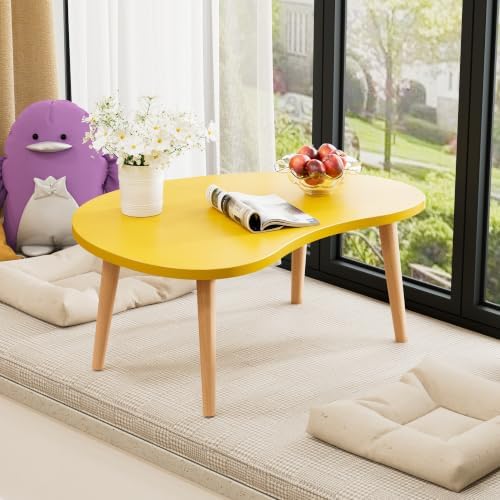 23.6" Small Coffee Table for Small Space, Mini Low Oval Coffee Table