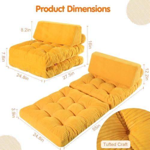 MeMoreCool Kids Couch, 3-in-1 Fold-Out Foam Chair