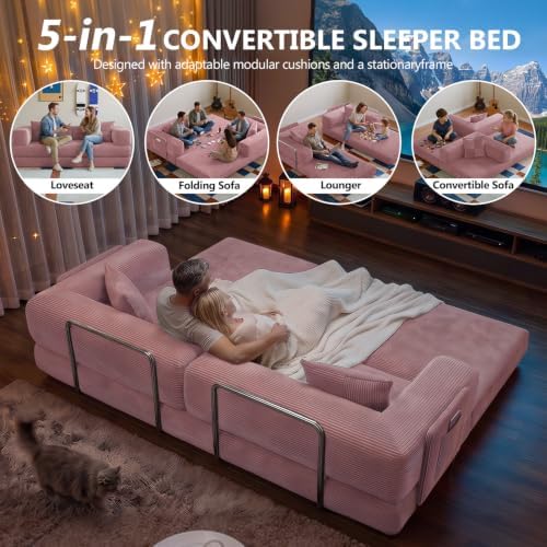 78.8" Boneless Couch for Living Room, Futon Sleeper Sofa Bed